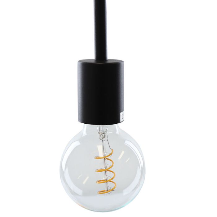 Lampadaire noir moderne, Carlos, avec interrupteur
