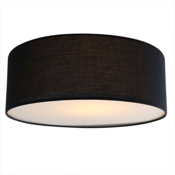 Lampe plafond noire en tissu, Mendy