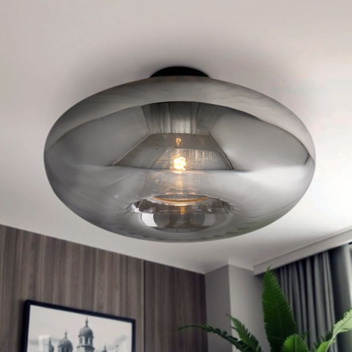 Lampe plafond grise design, Eve