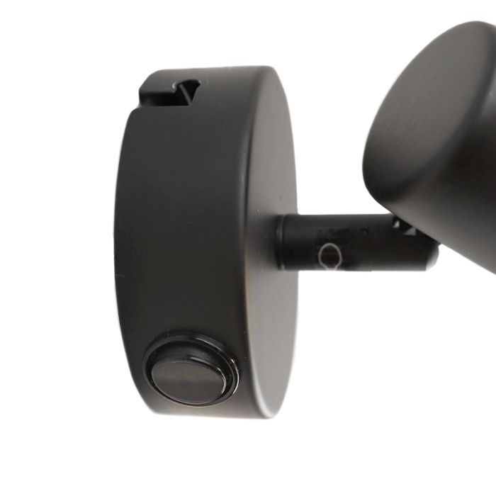 Spot mural noir design, Skip, avec interrupteur