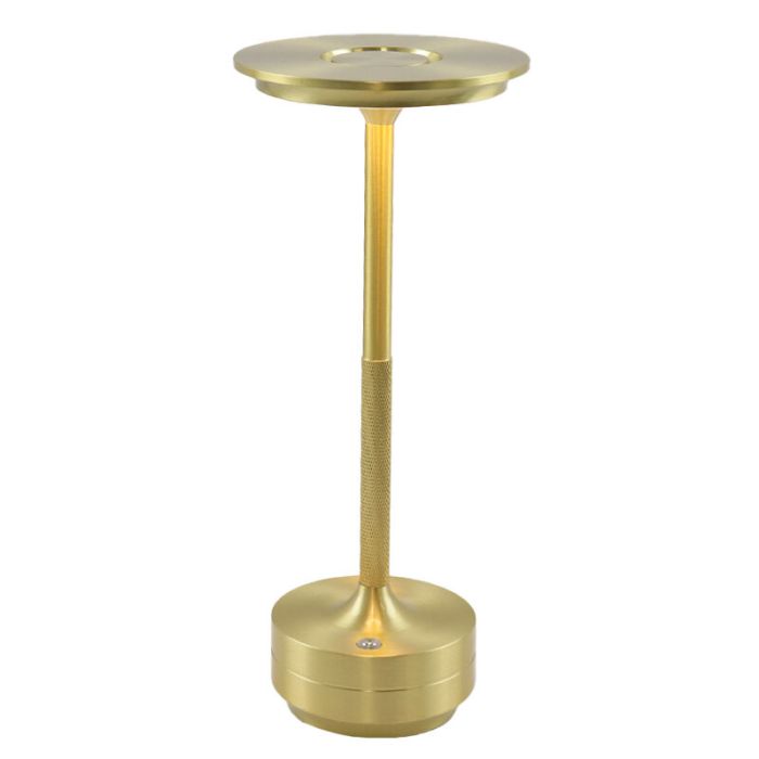 Lampe de table rechargeable dorée moderne, Arvind, 3W, blanc chaud à froid réglable LED, avec interrupteur