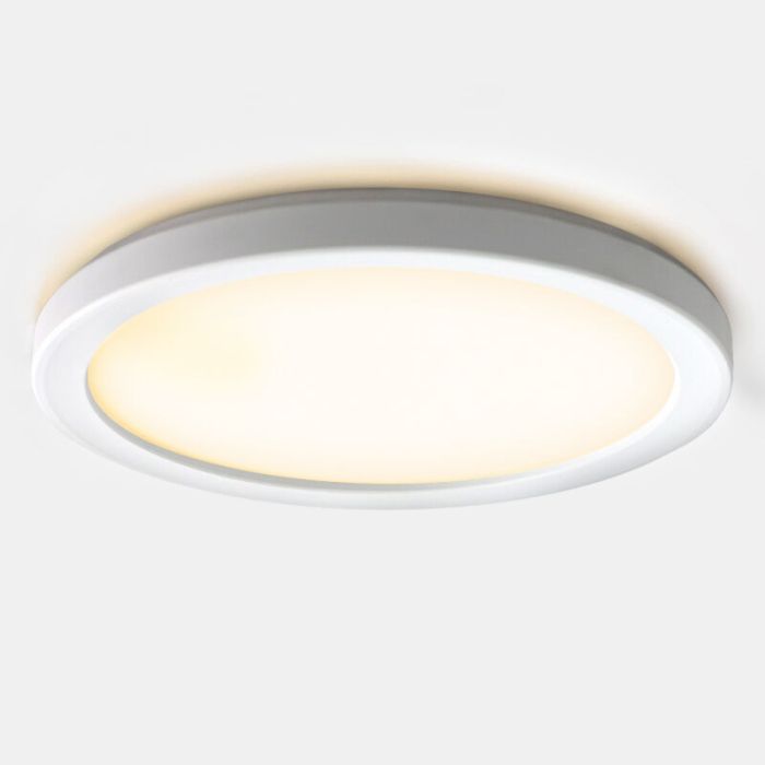 Plafonnier salle de bain blanc en plastique, Shivani, 8W, 3000K LED, IP44