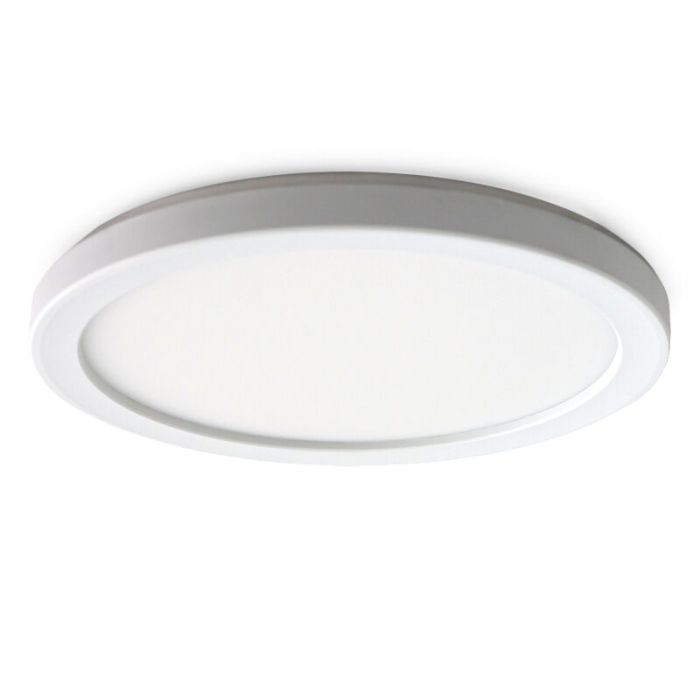Plafonnier salle de bain blanc en plastique, Shivani, 8W, 3000K LED, IP44