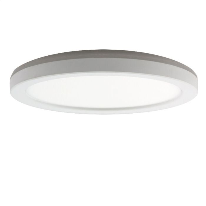 Plafonnier salle de bain blanc en plastique, Shivani, 8W, 3000K LED, IP44