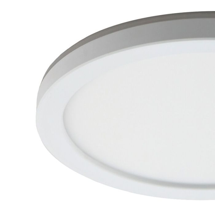 Plafonnier salle de bain blanc en plastique, Shivani, 15W, 3000K LED, IP44