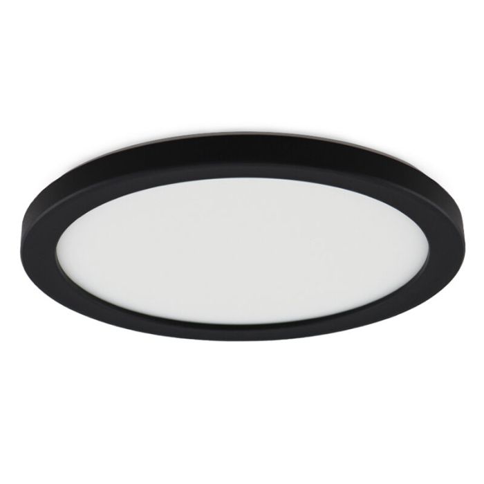 Plafonnier salle de bain noir en plastique, Shivani, 15W, 3000K LED, IP44