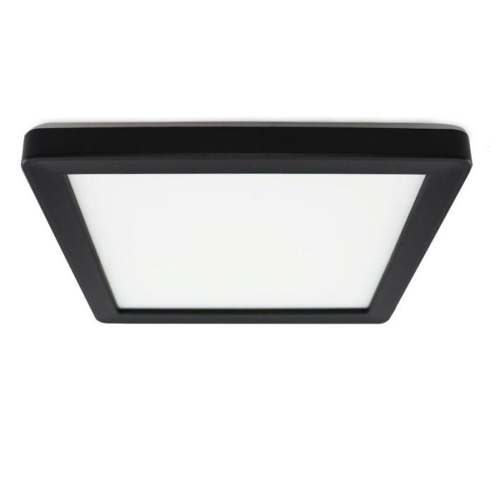 Plafonnier salle de bain noir en plastique, Shivani, 8W, 3000K LED, IP44