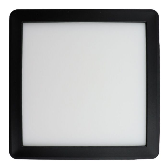 Plafonnier salle de bain noir en plastique, Shivani, 8W, 3000K LED, IP44