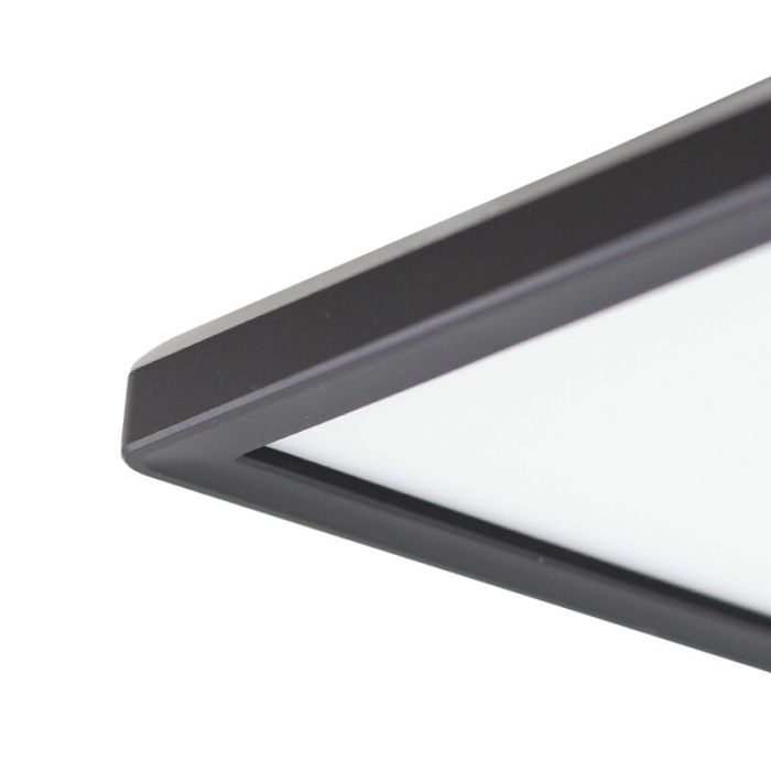 Plafonnier salle de bain noir en plastique, Shivani, 8W, 3000K LED, IP44