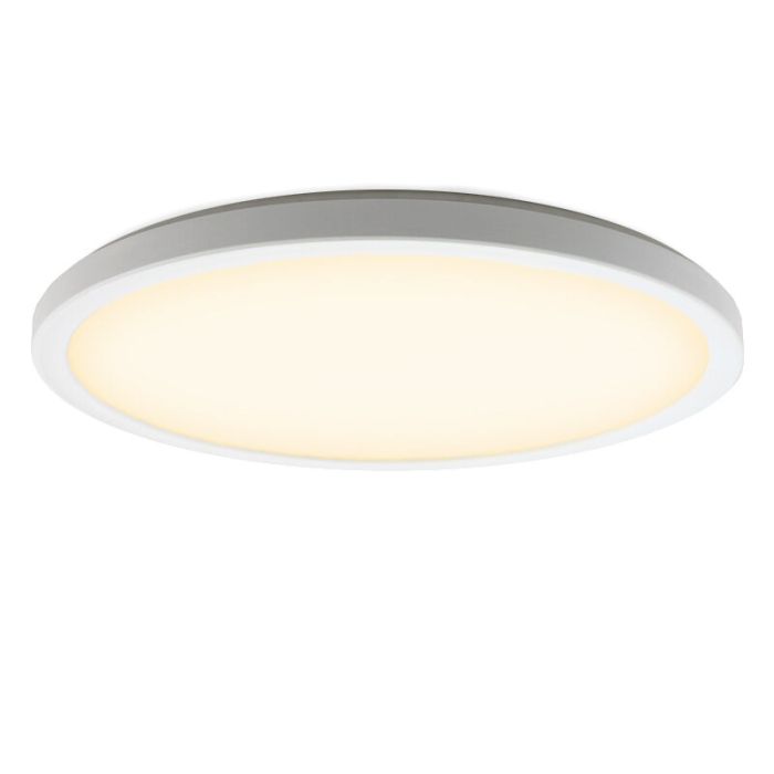 Lampe plafond blanche en plastique, Shona, 18W, 3000K LED, gradable en 3 étapes