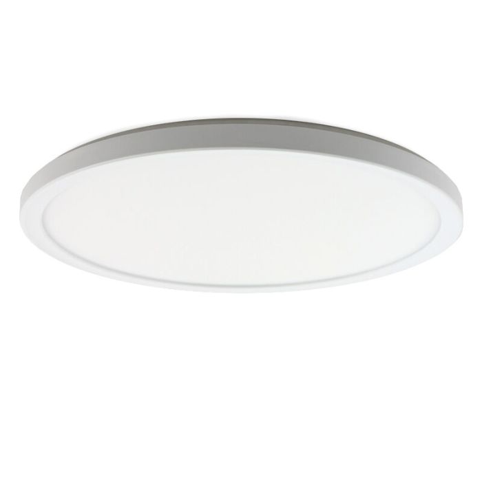 Lampe plafond blanche en plastique, Shona, 18W, 3000K LED, gradable en 3 étapes
