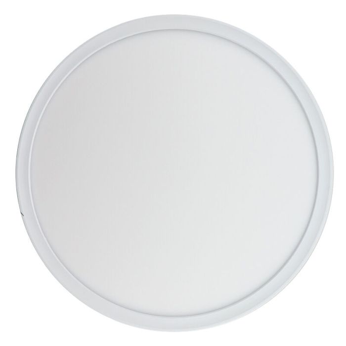 Lampe plafond blanche en plastique, Shona, 18W, 3000K LED, gradable en 3 étapes