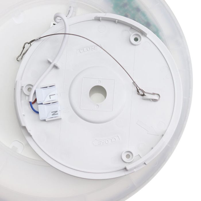 Lampe plafond blanche en plastique, Shona, 18W, 3000K LED, gradable en 3 étapes