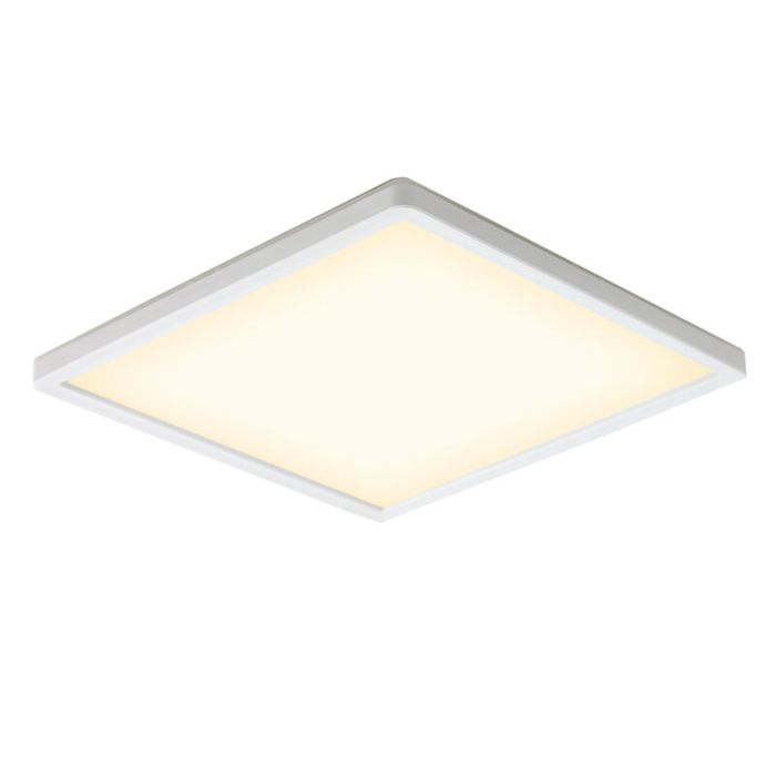 Lampe plafond blanche en plastique, Shona, 18W, 3000K LED, gradable en 3 étapes