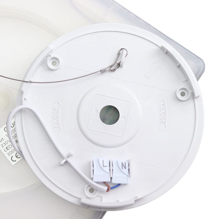 Lampe plafond blanche en plastique, Shona, 18W, 3000K LED, gradable en 3 étapes
