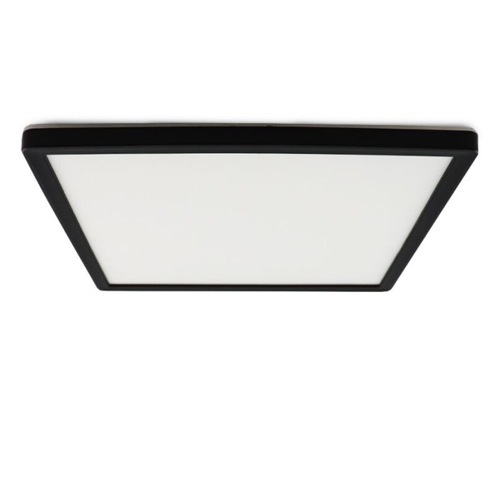 Lampe plafond noire en plastique, Shona, 18W, 3000K LED, gradable en 3 étapes