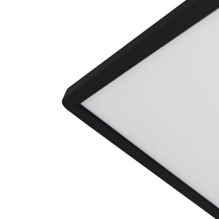 Lampe plafond noire en plastique, Shona, 18W, 3000K LED, gradable en 3 étapes