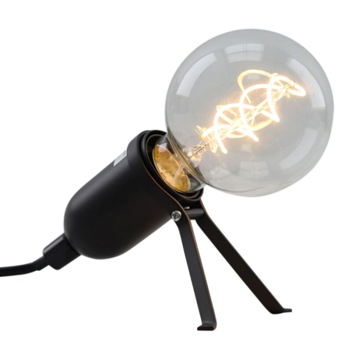 Lampe de table noire en métal, Gidon, avec interrupteur