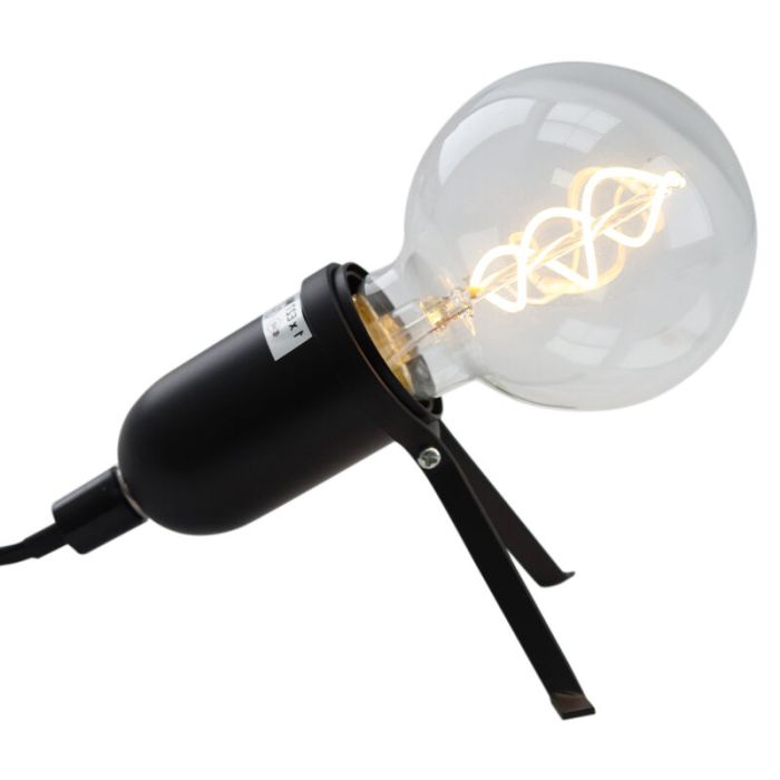 Lampe de table noire en métal, Gidon, avec interrupteur