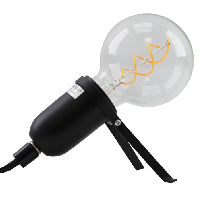 Lampe de table noire en métal, Gidon, avec interrupteur