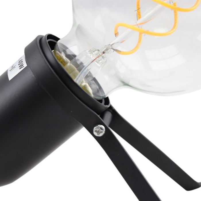 Lampe de table noire en métal, Gidon, avec interrupteur