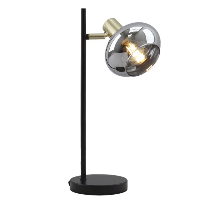 Lampe de table sans abat-jour noire en aluminium, Rika