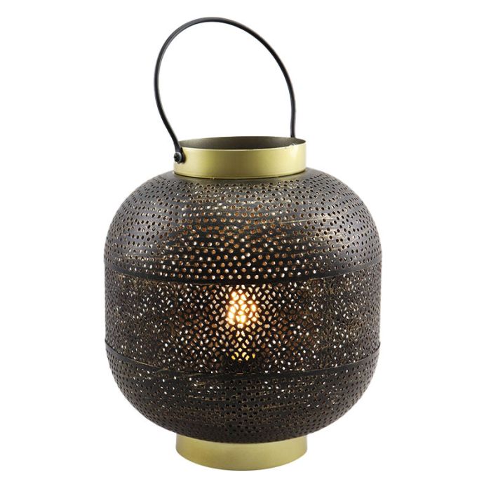 Lampe de table dorée moderne, Sivar, avec interrupteur