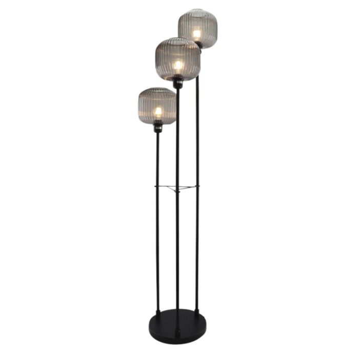 Lampadaire sans abat-jour noir en aluminium, Rika
