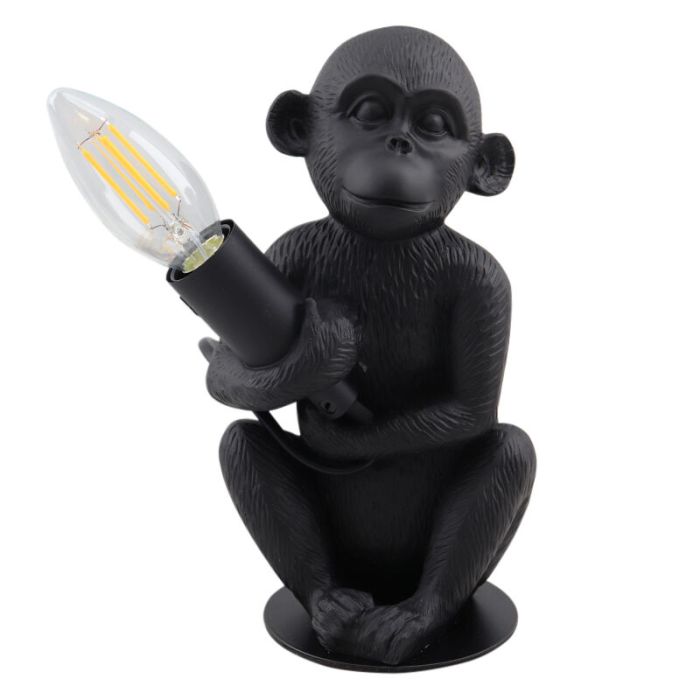 Lampe de table noire moderne, Monkey, avec interrupteur