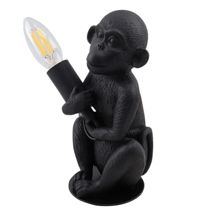 Lampe de table noire moderne, Monkey, avec interrupteur