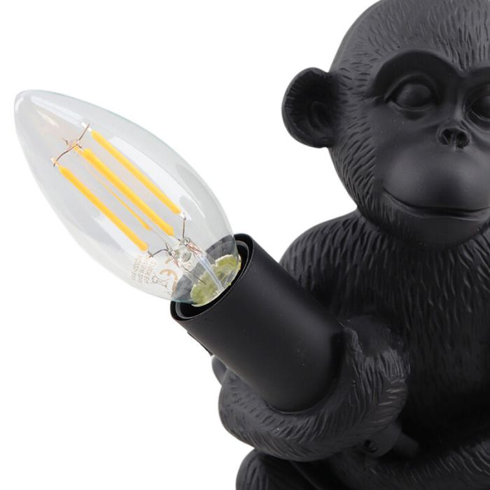 Lampe de table noire moderne, Monkey, avec interrupteur