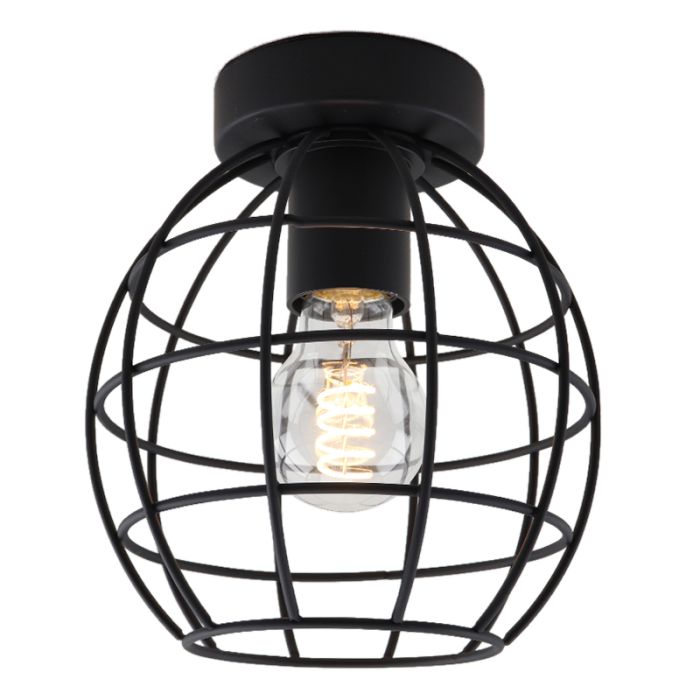 Lampe plafond noire industrielle, Jochem