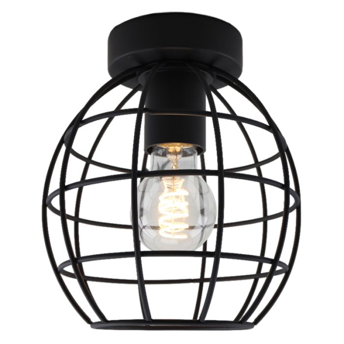 Lampe plafond noire industrielle, Jochem