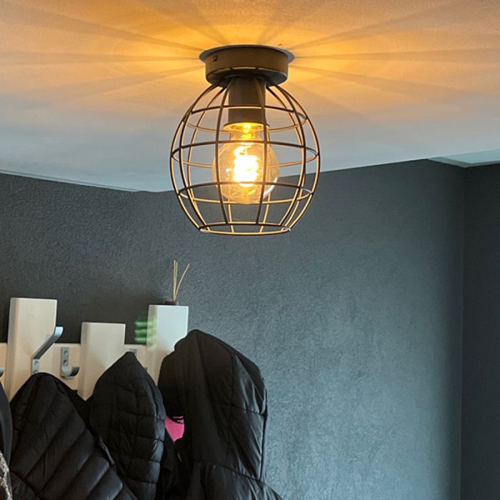 Lampe plafond noire industrielle, Jochem
