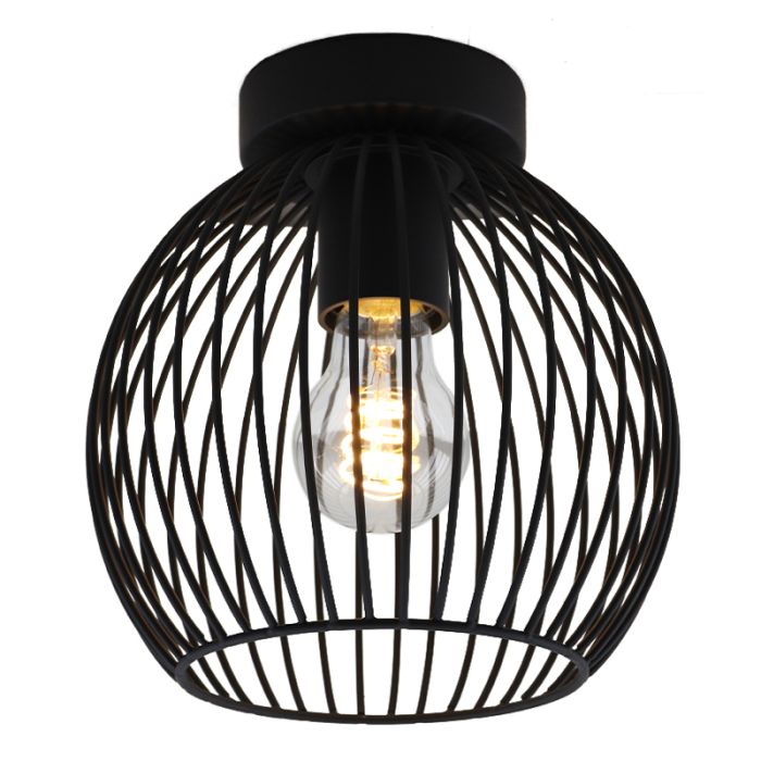 Lampe plafond noire industrielle, Wiro