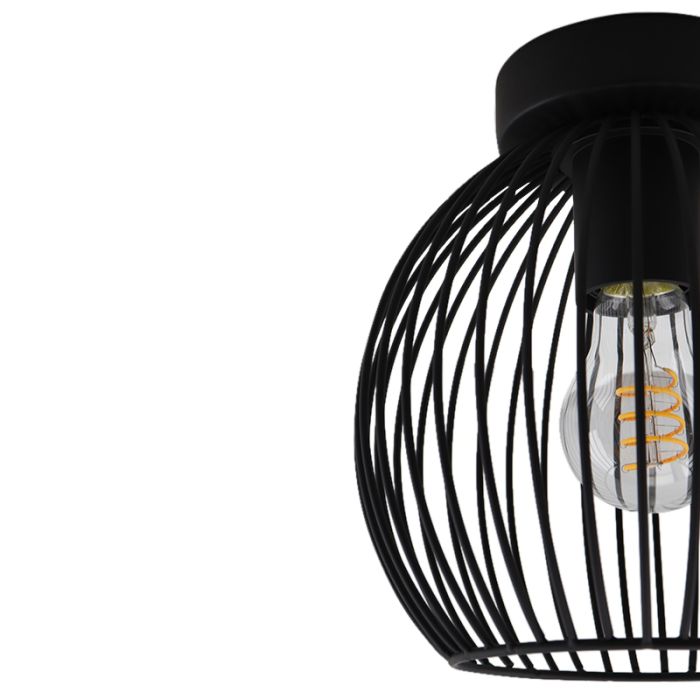 Lampe plafond noire industrielle, Wiro