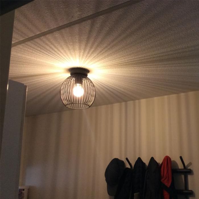 Lampe plafond noire industrielle, Wiro
