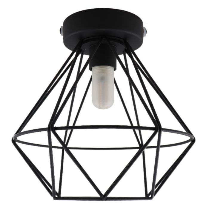 Plafonnier salle de bain noir industriel, Jochem, IP44