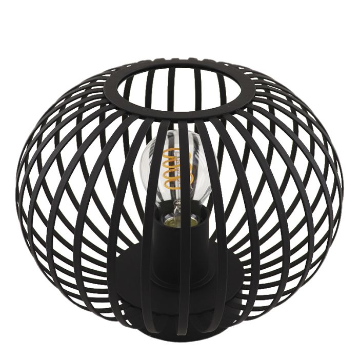 Lampe de table noire industrielle, Lieve, avec interrupteur