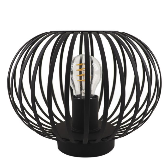 Lampe de table noire industrielle, Lieve, avec interrupteur