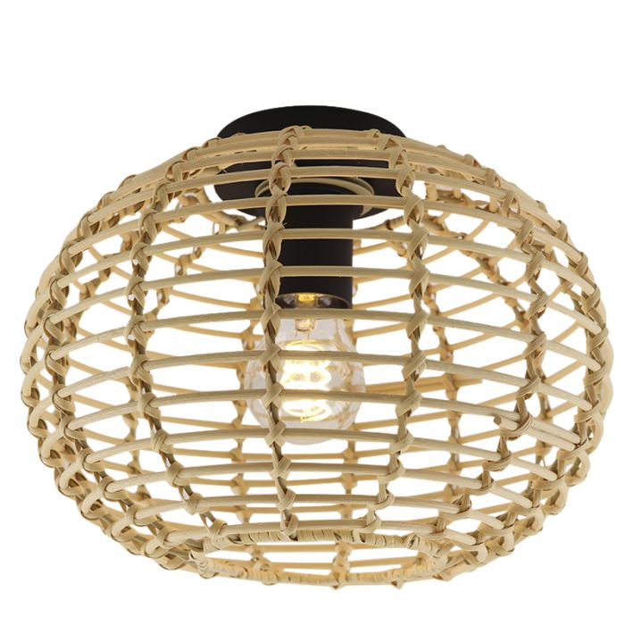 Plafonnier en rotin marron, Roza