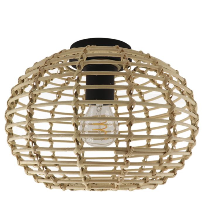 Plafonnier en rotin marron, Roza