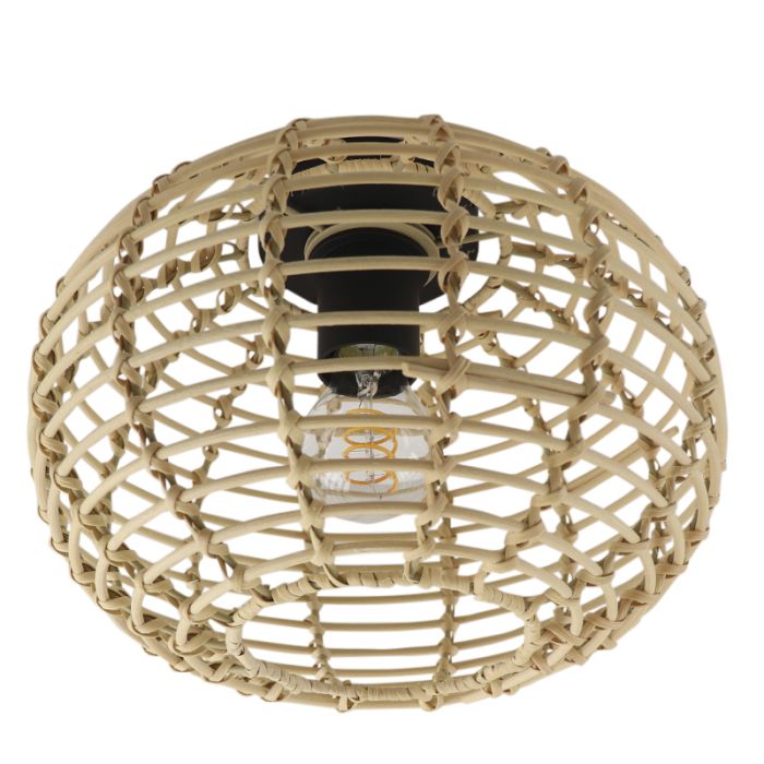 Plafonnier en rotin marron, Roza