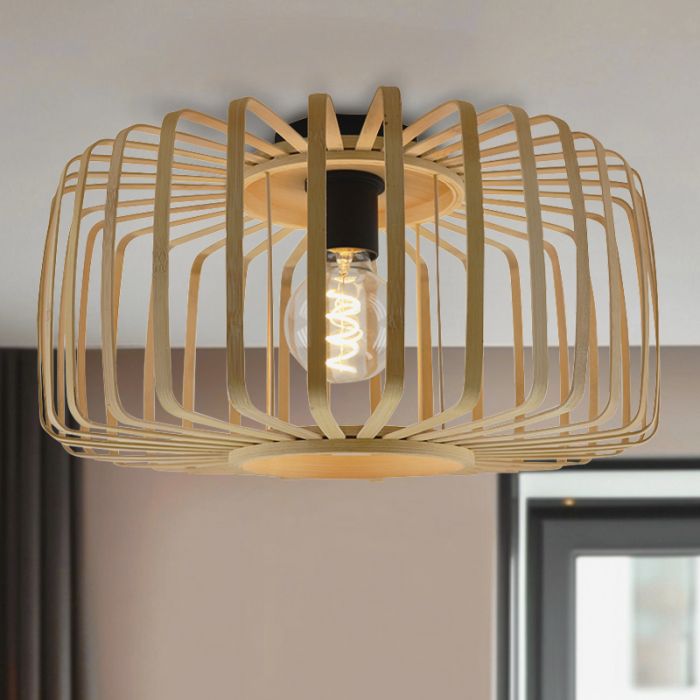 Plafonnier en bambou marron, Tina