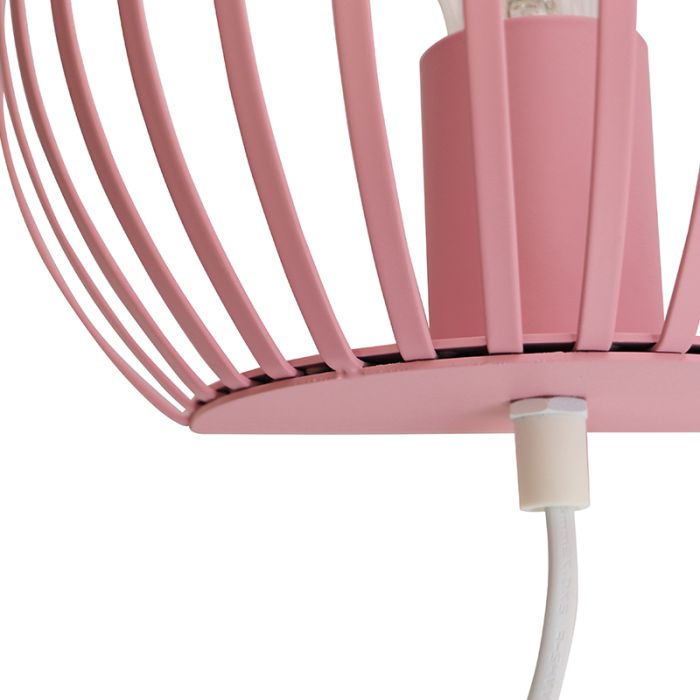 Applique murale rose industrielle, Lieve, avec interrupteur