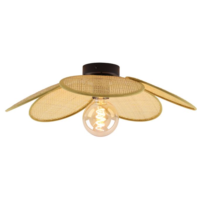 Plafonnier en rotin marron, Rowen