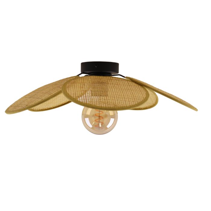 Plafonnier en rotin marron, Rowen