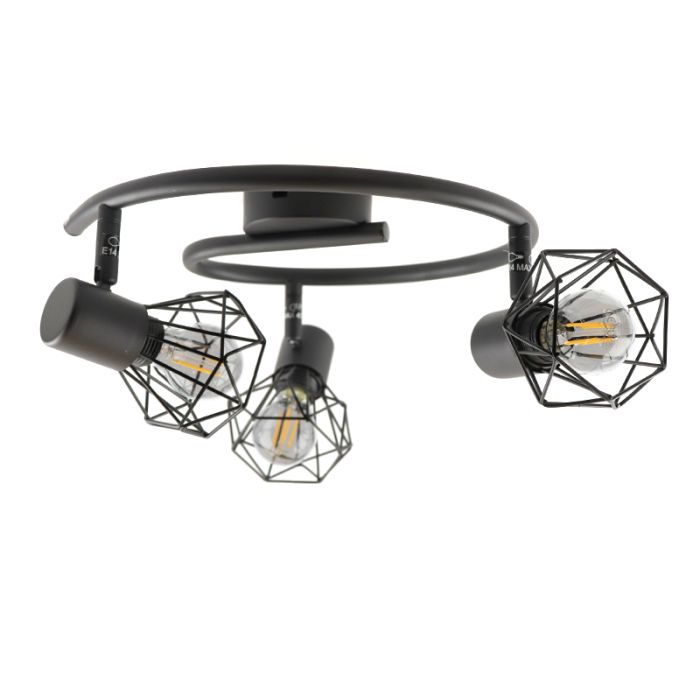Spot plafond noir industriel, Jaylano