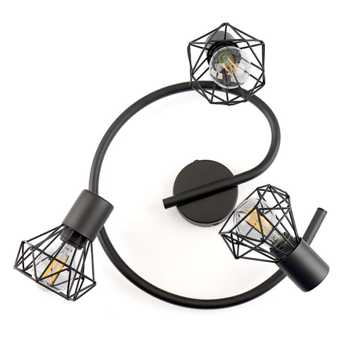Spot plafond noir industriel, Jaylano