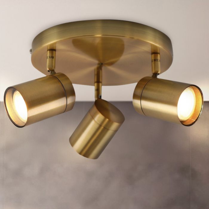 Plafonnier salle de bain laiton moderne, Ciara, IP44